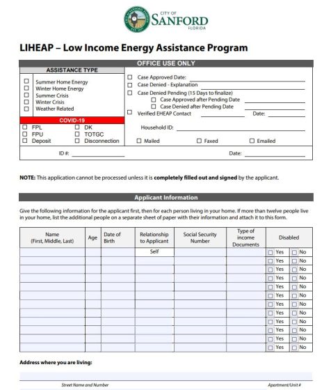 Low Income Housing Energy Assistance Program Liheap Sanford Fl 9747