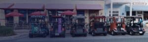 row of golf carts at the Villages