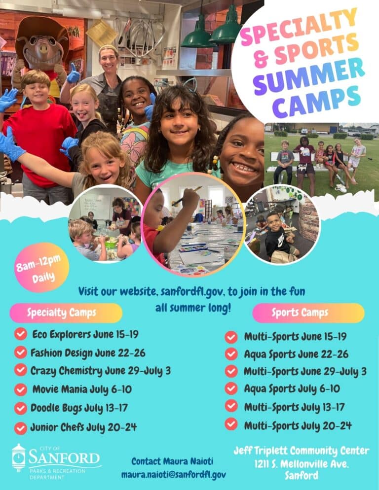 Specialty Summer Camps are offered from 8 AM - NOON at the Jeff Triplett Community Center in June and July offering a mix of specialty and sports camps.